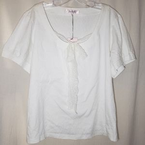 NWT Zoeye White Shirt Blouse w/ Ribbon Kawaii